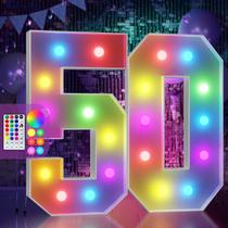 Marquee Numbers imprsv Decoração colorida do 50º aniversário