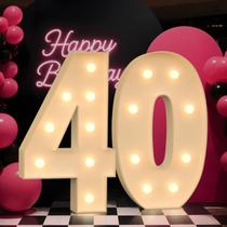 Marquee Numbers Tongjoy Light up 40 para festa de aniversário de 40 Marquee Numbers Tongjoy Light up 40 para festa de aniversário de 40