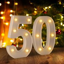 Marquise LED Number 50 para decoração de aniversário de 50 anos