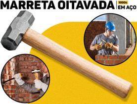Marreta Oitavada 1Kg Cabo Madeira Envernizado Tramontina P/ Obras E Serviços Pesados Pedreiro Marcenaria Construção Marreta Oitavada 1Kg Cabo Madeira Envernizado Tramontina P/ Obras E Serviços Pesados Pedreiro Marcenaria Construção