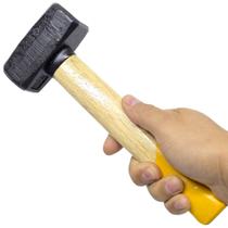 Marreta Quadrada Aço Forjado 1 kg Cabo Madeira Uso Profissional Para Alvenaria Marcenaria Multiuso