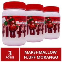 Marshmallow Americano Fluff, 3 Potes De 213G, Morango