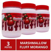 Marshmallow Americano Fluff, Morango, 3 Potes de 213g
