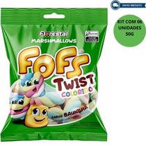 Marshmallow Fofs Twist Colorido Baunilha Kit Com 6 Und 50G