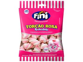 Marshmallow Recheado Fini Torção Rosa e Branco - Recheio de Morango 250g