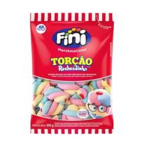 Marshmallow Torção Recheadinho Colorido Fini - 250g