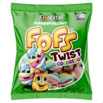 Marshmallow Twist Fofs Colorido Baunilha Torção Pacote 220g com 44 un Florestal