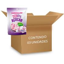 Marshmallow Zero Açúcar Sabor Morango Florestal 70g contendo 3 unidades