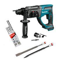 Martelete Combinad Makita Dhr202Z 18V + Kit Makita + Mandril