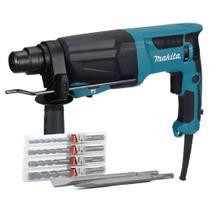 Martelete Combinado 800 Watts com Conjunto de Brocas, Ponteiro e Talhadeira 110 Volts - HR2670 - MAKITA Martelete Combinado 800 Watts com Conjunto de Brocas, Ponteiro e Talhadeira 110 Volts - HR2670 - MAKITA