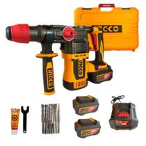 Martelete Combinado a Bateria Ingco 42V 4,5J SDS Plus Com 2 Baterias 2,5Ah e Maleta