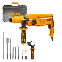 Martelete Combinado Ingco SDSPlus 2,5J 3 Modos Furação e Rompedor Para Concreto Aço Madeira Obras Civis Instalações Elétricas Reformas Alvenaria
