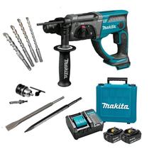 Martelete Combinado Makita Dhr202Z 18V + Kit Com 2Bat 6Ah