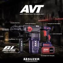 Martelete De Impacto Sds Plus 14 20V Com Duas Baterias Aika