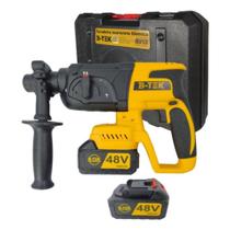 Martelete e furadeira 2 baterias b-tek dz45 48v recarregável