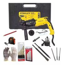 Martelete Furadeira Impacto 800W Stanley Shr263k Maleta Kit Broca Completo