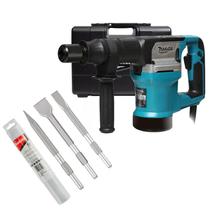 Martelete Makita M8600B 220v 900W 5,4Kg 7,2J com Maleta e Kit Ponteiro e Talhadeira Rompedor e Demolidor Robusto Profissional para Obras