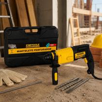 Martelete Perfurador 127V 600W com Maleta e Acessórios para Concreto e Madeira Potente e Ergonômico Martelete Perfurador 127V 600W com Maleta e Acessórios para Concreto e Madeira Potente e Ergonômico