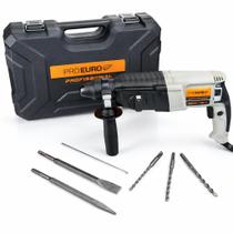 Martelete Perfurador Rompedor 800W 2.8J Profissional 220V com Maleta e Kit de Brocas Pró Euro