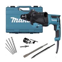 Martelete Perfurador Rompedor Makita 800W, 3.0J, Kit Completo Brocas e Mandril Extra Profissional Pesado HR2670