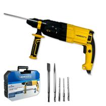 Martelete Perfurador Rompedor Menegotti MMR800 3J 800W SDS Plus Maleta Acessórios Perfuração Concreto Madeira Aço Pedreiros Construção Obras Reformas
