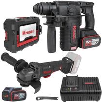 Martelete Rompedor 2,2J e Parafusadeira de Impacto 1/2POL 150NM com 2 Baterias 20V Carregador KRESS Martelete Rompedor 2,2J e Parafusadeira de Impacto 1/2POL 150NM com 2 Baterias 20V Carregador KRESS