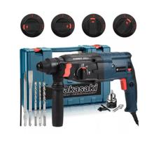 Martelete Rompedor Furadeira Impacto 1200W 12 Peças Maleta