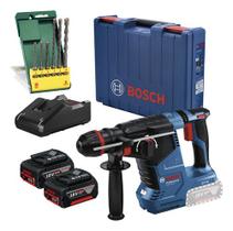 Martelete Rompedor Gbh 187-li Bosch 2 Baterias Kit 6 Brocas