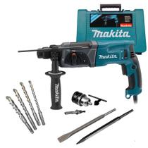Martelete Rompedor Perfurador Makita, 800W, 220v, 2.7J, SDS Plus com Maleta e Kit Completo de Acessórios HR2470