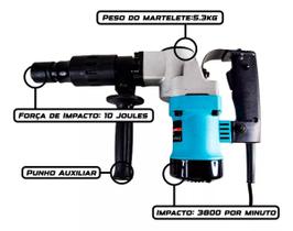 Martelete Rotativo 960w 110V Rompedor 12 Peças (muito Potente) Martelete Rotativo 960w 110V Rompedor 12 Peças (muito Potente)