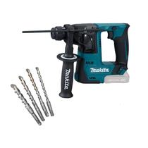 Martelete Rotativo Makita 12V, 1J, SDS Plus com Kit 4 Brocas SDS Sem Bateria e carregador HR140DZ