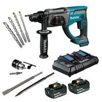Martelete Rotativo Makita 18V, 1.9J, SDS Plus com 2 Baterias 3,0Ah, Carregador e Acessórios Essenciais Profissional DHR202Z