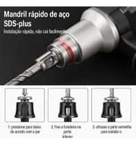 Martelete Rotativo Rompedor 1600w Sds Plus Profissional Martelete Rotativo Rompedor 1600w Sds Plus Profissional
