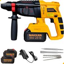 Martelete Rotativo Rompedor Furadeira De Impacto Brushless A Bateria 21v Com Ponteiras E Brocas