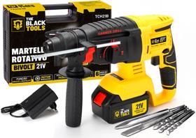 Martelete Rotativo Rompedor Furadeira Impacto Brushless Bateria 21v Com Ponteiras E Brocas 110v/220v The Black Tools