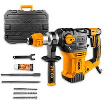 Martelete Rotativo Rompedor SDS Plus Ingco RH1500289ING 1500W 850rpm 4400ipm Até 40mm 127V ou 220V Furadeira C/ Maleta e Acessórios Profissional