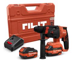 Martelete Rotativo Vermelho Rilit 20v Sem Fio Sds Plus Com 2 Baterias e Carregador Brushless