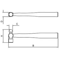 Martelo Bola Redondo 300g Basic Top Tramontina 40410012