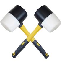Martelo Borracha Assentar Piso Ladrilho Kit 2 Ergonomico Marreta Obra Reparo Cemarica Manutençao Resistente