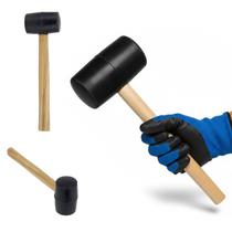 Martelo Borracha Cabo Madeira Marreta Assentar Piso Azulejo Ceramica Porcelanato Chao Parede Manutençao Obra