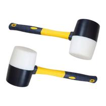 Martelo Borracha Obra Kit 2 Uni Mercenaria Ergonomico Assentar Ladrilho Taco Piso Ceramica Chao Moveis Reparo Construçao