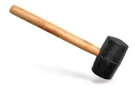 Martelo Borracha Preta Barato Marreta Cabo Madeira Piso 24mm