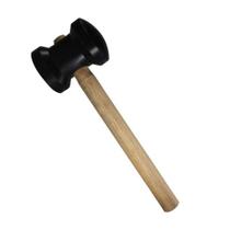 Martelo Borracha Preto 80Mm Cabo Madeira - Dtools