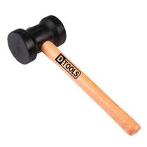 Martelo Borracha Preto 80mm Cabo Madeira - Ideal para Assentamento de Pisos e Basaltos