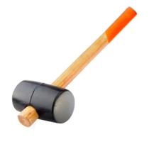Martelo de borracha preta, 340 g, cabo em madeira sparta