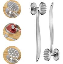 Martelo De Carne Premium Inox Zinco Amassador Dupla Face