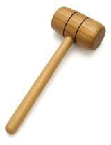 Martelo De Pau 35 Cm Em Madeira Artesanal Teixeira Cor:Marrom-claro