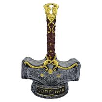 Martelo Decorativo Resina Thor God Of War Ragnarok + Base