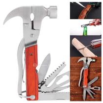 Martelo Multiuso 9 em 1 com Canivete, Serra e Chave Aço e Madeira SLKD25 Martelo Multiuso 9 em 1 com Canivete, Serra e Chave Aço e Madeira SLKD25