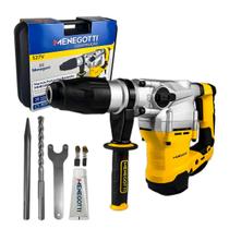 Martelo Perfurador Rompedor Menegotti MMR1600 1600W 10J 8KG SDS Max Maleta e Acessórios Perfuração Concreto Construção Pedreiros Obras Reformas